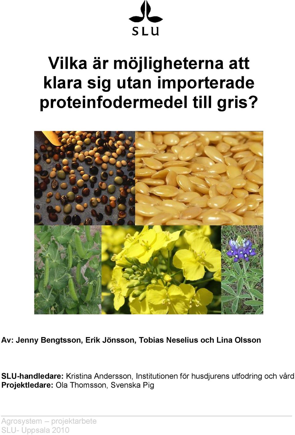 SLU-handledare: Kristina Andersson, Institutionen för husdjurens utfodring och