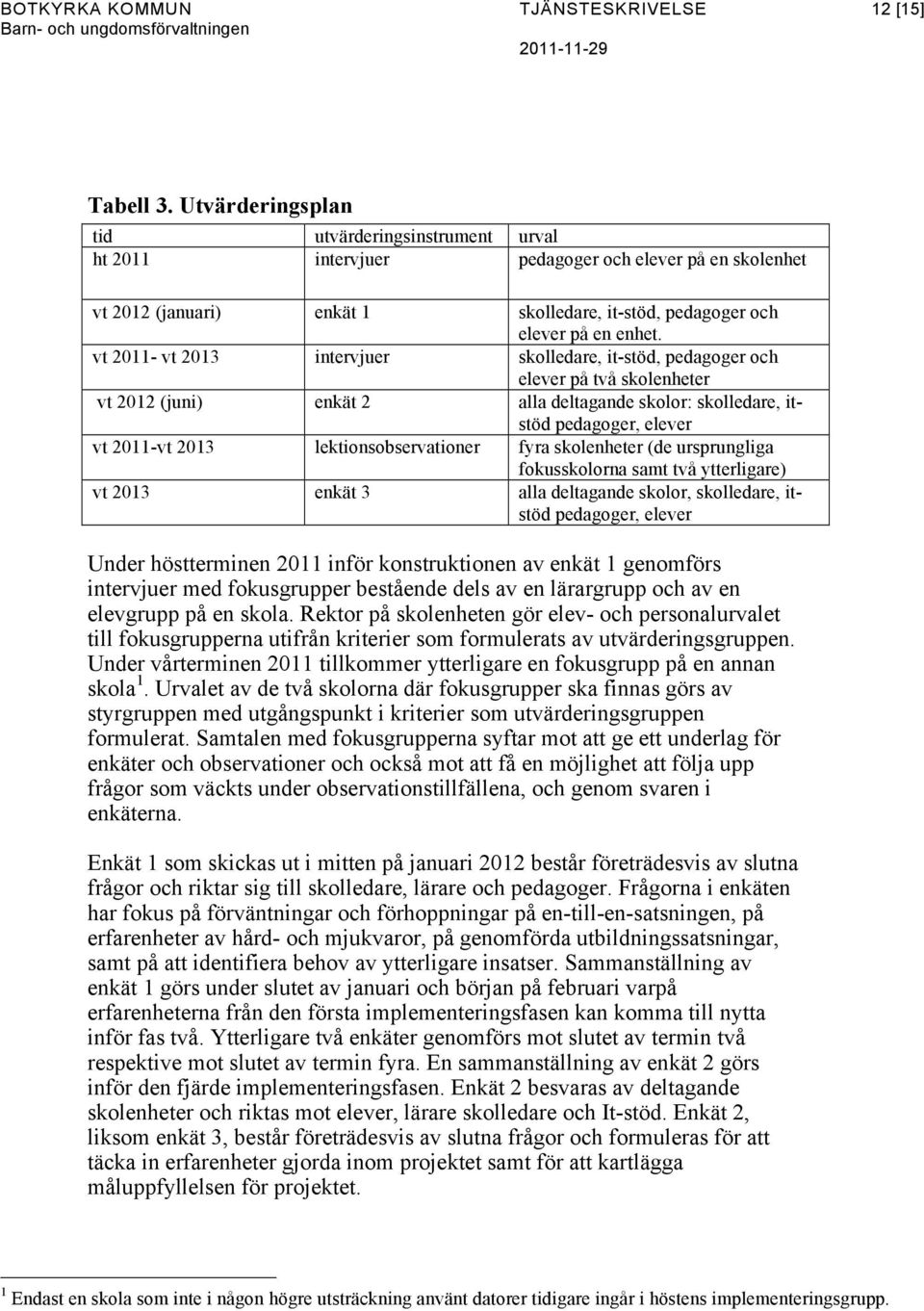 vt 2011- vt 2013 intervjuer skolledare, it-stöd, pedagoger och elever på två skolenheter vt 2012 (juni) enkät 2 alla deltagande skolor: skolledare, itstöd pedagoger, elever vt 2011-vt 2013