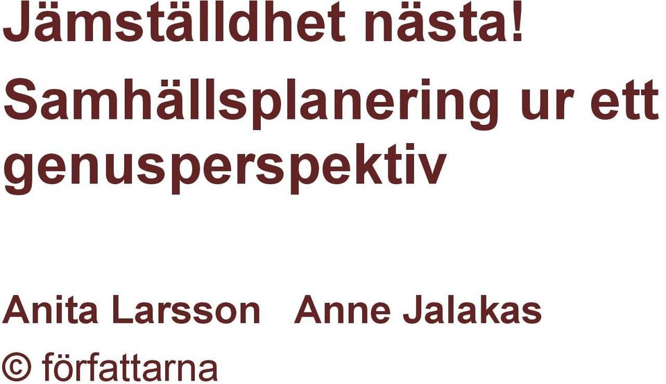 genusperspektiv Anita