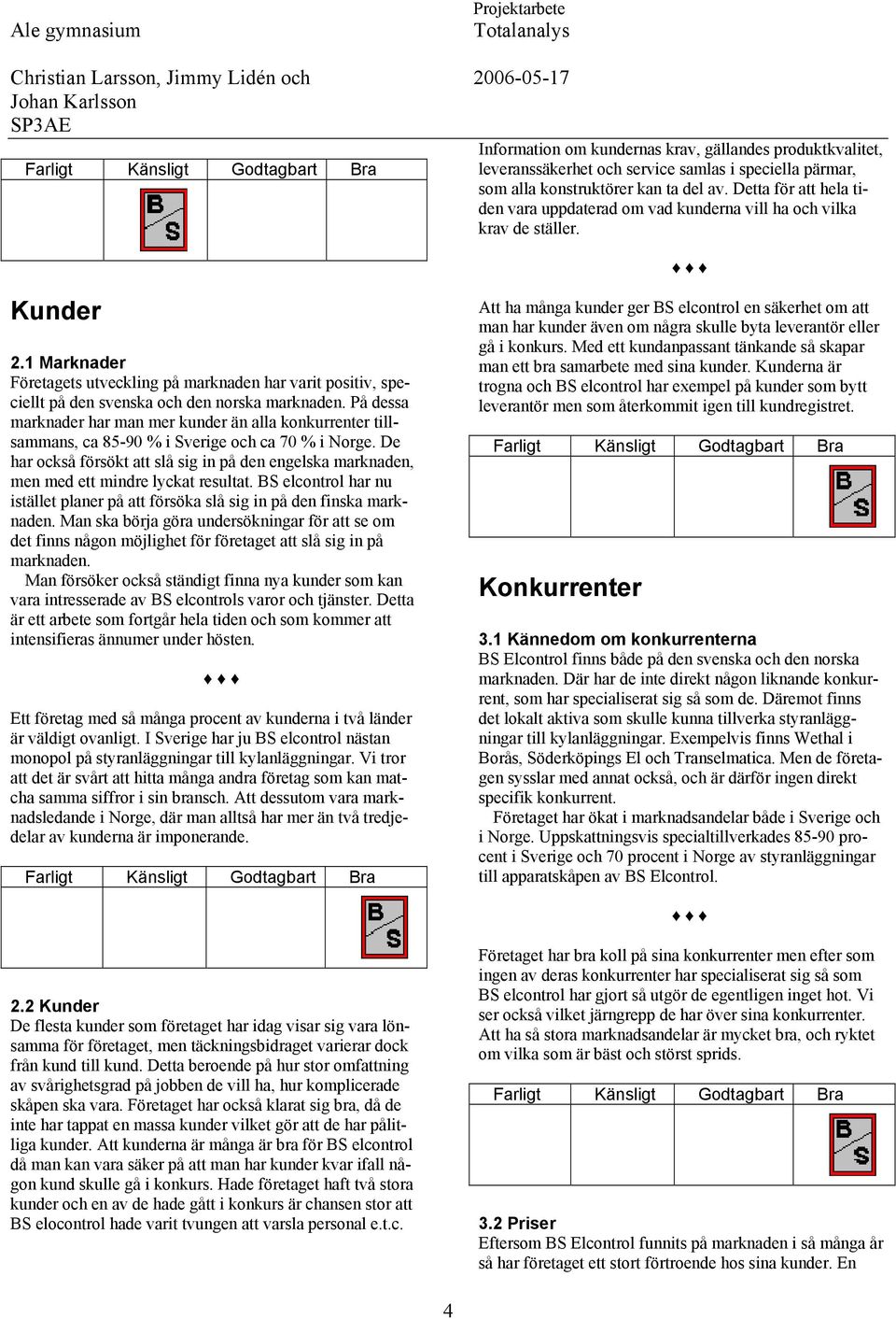 1 Marknader Företagets utveckling på marknaden har varit positiv, speciellt på den svenska och den norska marknaden.