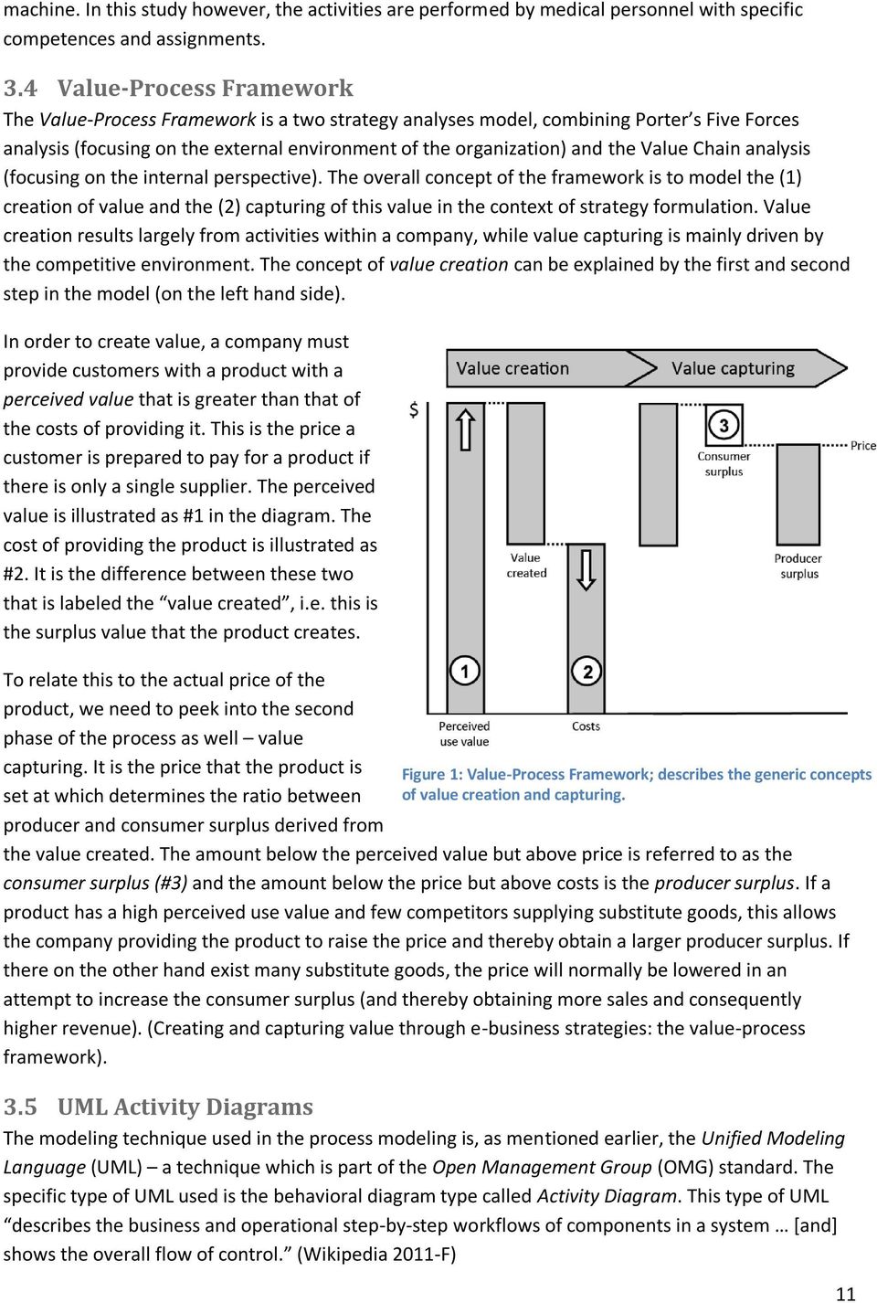 Value Chain analysis (focusing on the internal perspective).