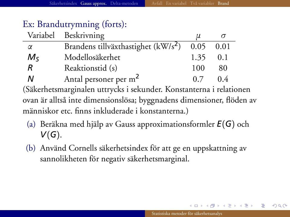 Konstanterna i relationen ovan är alltså inte dimensionslösa; byggnadens dimensioner, flöden av människor etc.