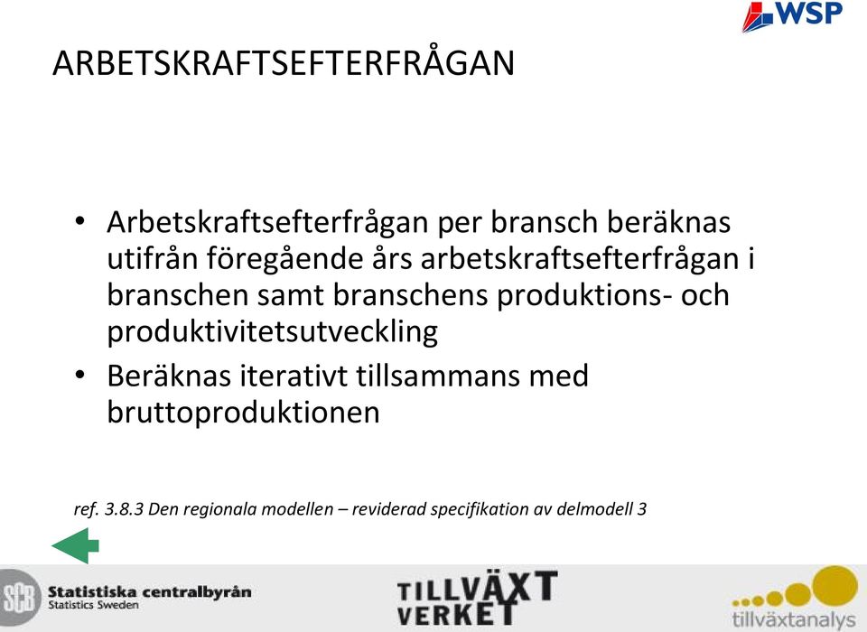 produktions- och produktivitetsutveckling Beräknas iterativt tillsammans med