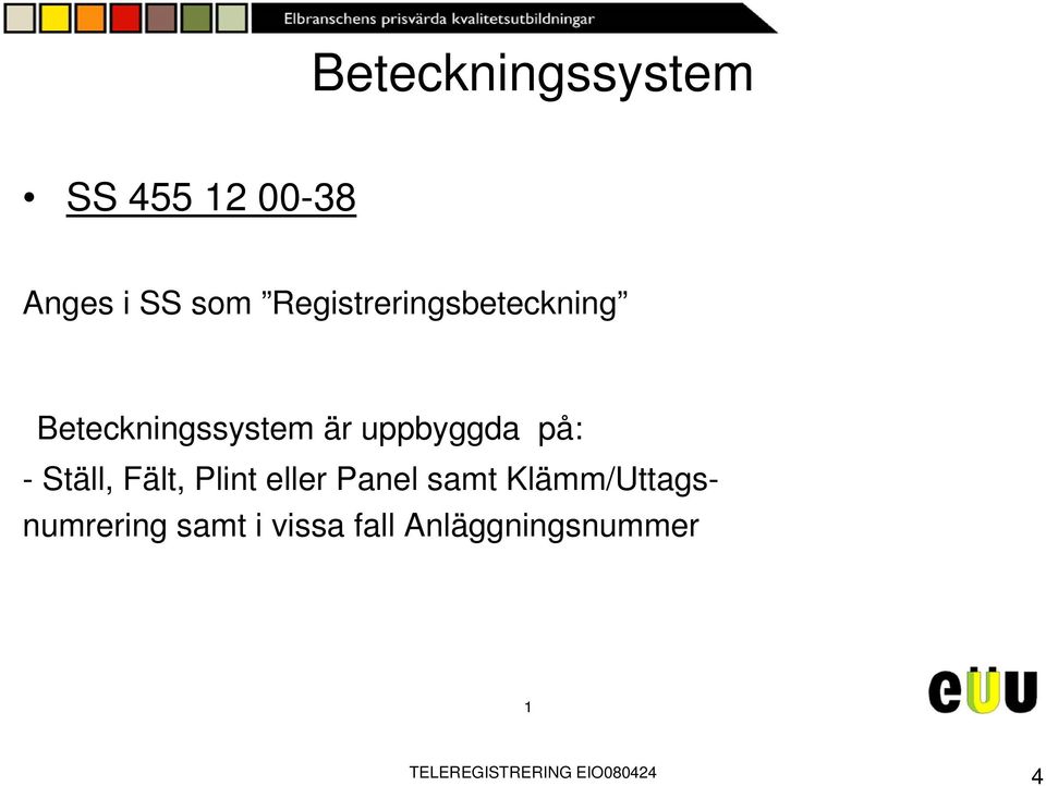 på: - Ställ, Fält, Plint eller Panel samt