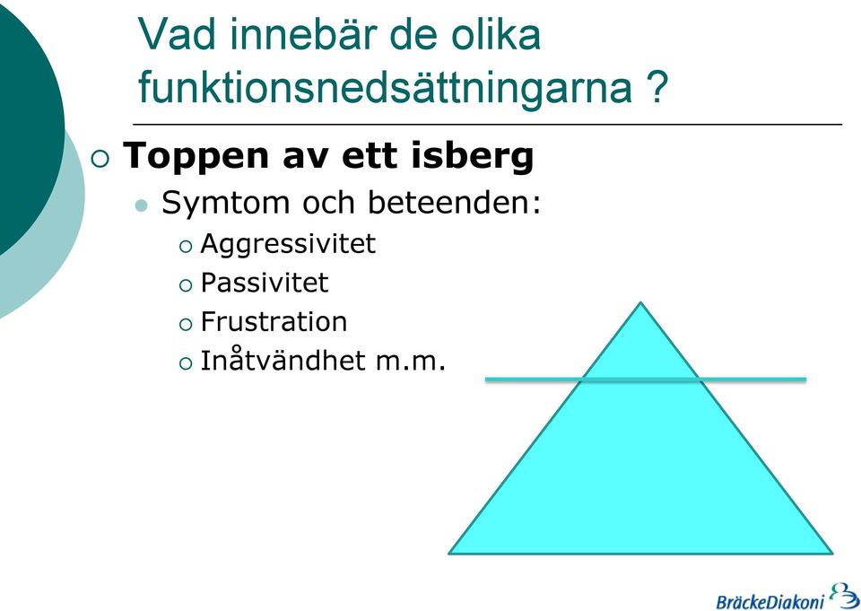 Toppen av ett isberg Symtom och