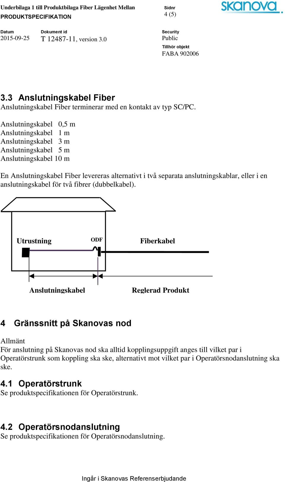 anslutningskablar, eller i en anslutningskabel för två fibrer (dubbelkabel).