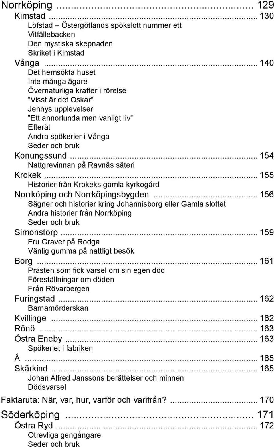 .. 154 Nattgrevinnan på Ravnäs säteri Krokek... 155 Historier från Krokeks gamla kyrkogård Norrköping och Norrköpingsbygden.