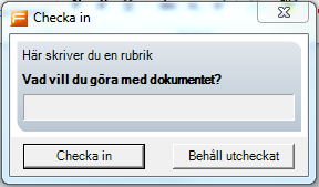 7(15) I detta exempel väljer vi att skriva följande text för att visa flödet i Platina: Förslag till beslut: Detta är mitt förslag till beslut. Ärendet: Detta är min sammanfattning av ärendet.