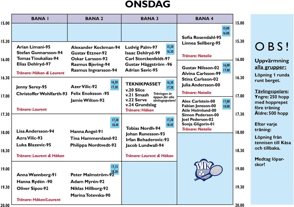 Rydén 90 Oliver Sipos92 /Laurent Alexander Kockman94 Gustav Etzner92 Oskar Larsson92 Rasmus Bjering94 Rasmus Ingvarsson94 Azer Vilic92 Felix Enoksson 95 Jamie Wilton92 18.