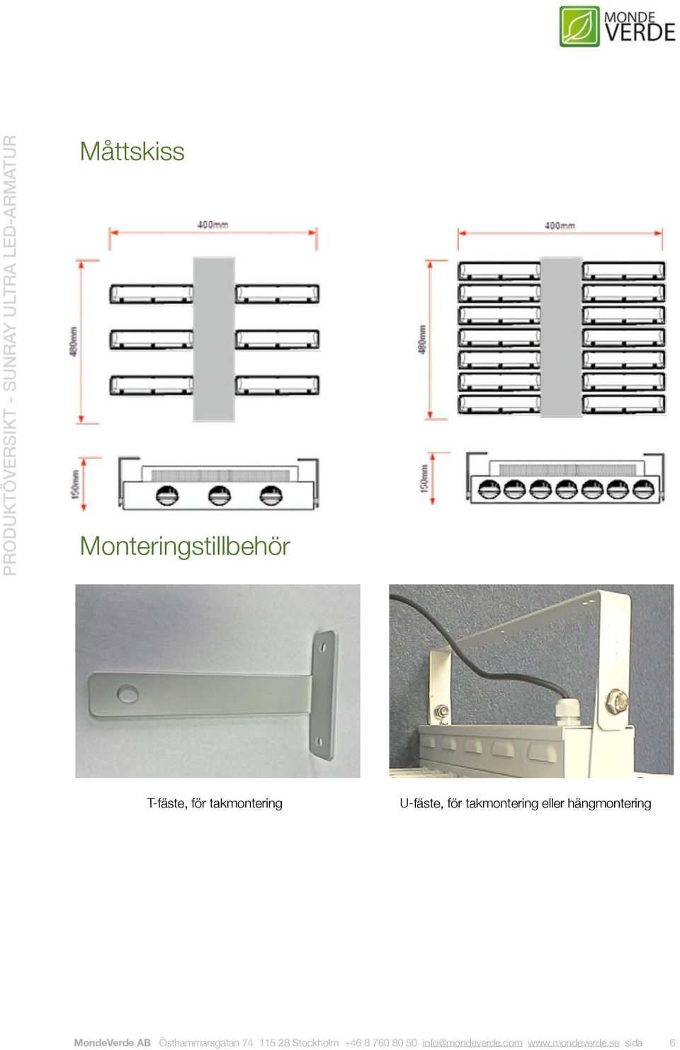 eller hängmontering MondeVerde AB Östhaarsgatan 74