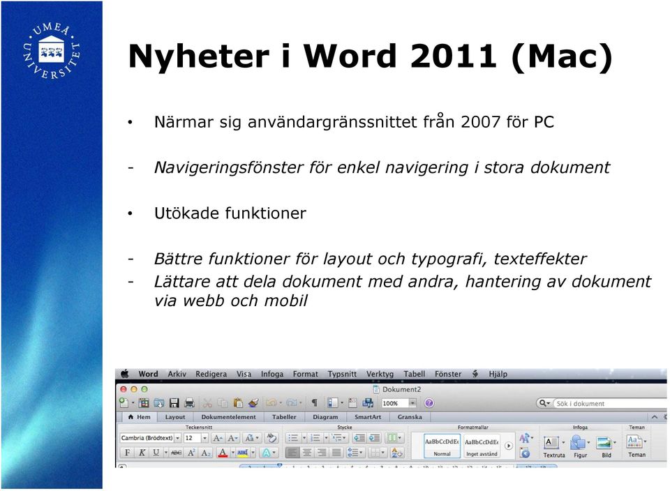 funktioner - Bättre funktioner för layout och typografi, texteffekter -