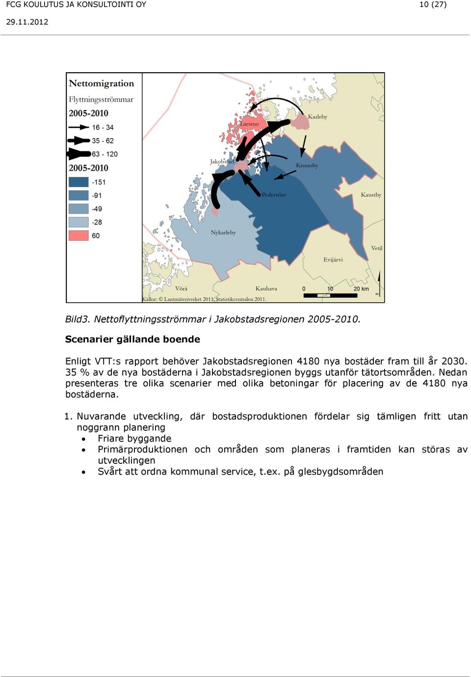 35 % av de nya bostäderna i Jakobstadsregionen byggs utanför tätortsområden.