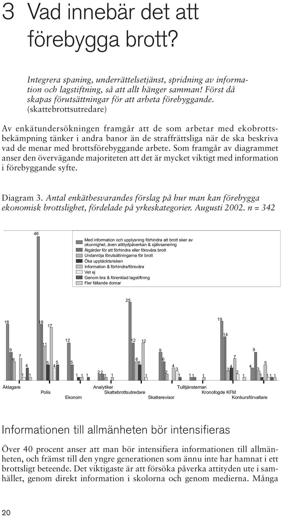 (skattebrottsutredare) Av enkätundersökningen framgår att de som arbetar med ekobrottsbekämpning tänker i andra banor än de straffrättsliga när de ska beskriva vad de menar med brottsförebyggande