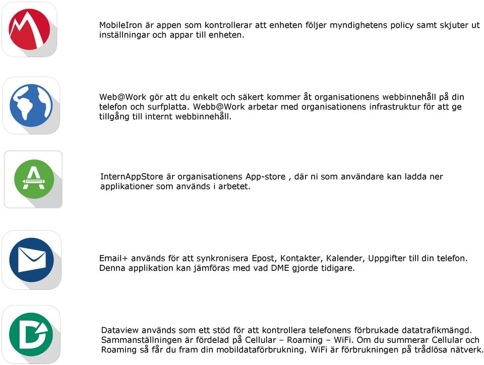 Webb@Work arbetar med organisationens infrastruktur för att ge tillgång till internt webbinnehåll.