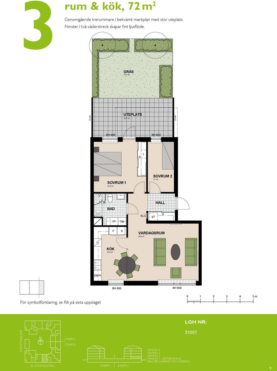 RÄS 19,8 m2 RÄS 19,8 m2 PA UTEPATS 18,0 m2 PA PA UTEPATS 18,0 m2 PA 15,3 m² 15,3 m² TT F TT TM TM EC EC 23,4 m² SOVRUM 2 7,7 m² SOVRUM