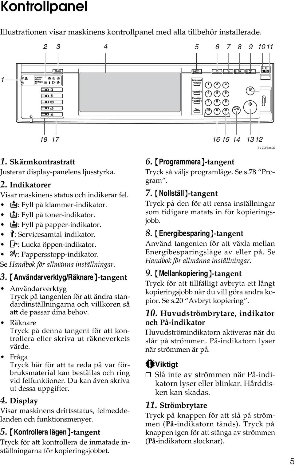 x: Pappersstopp-indikator. Se Handbok för allmänna inställningar. 3.