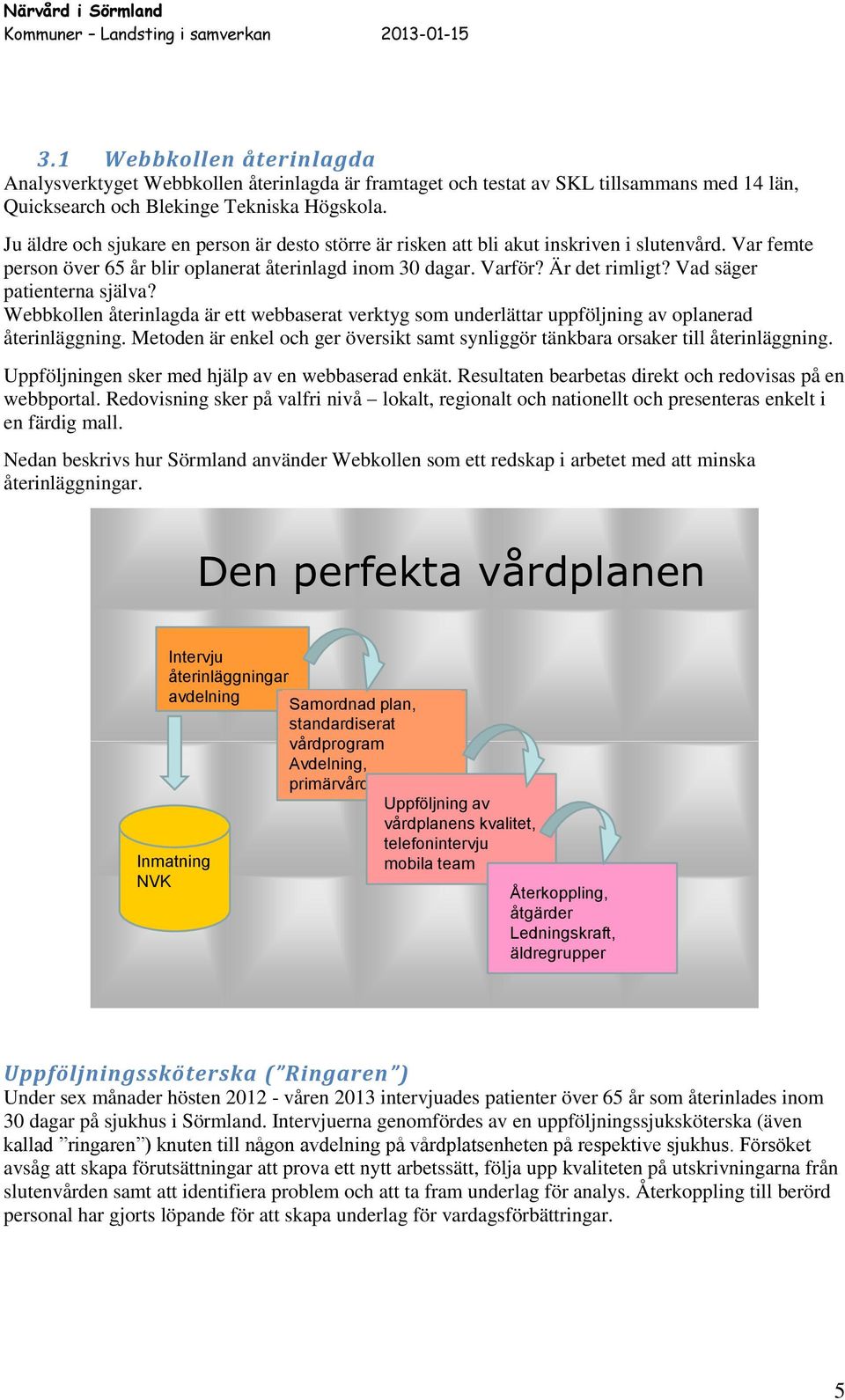 Vad säger patienterna själva? Webbkollen återinlagda är ett webbaserat verktyg som underlättar uppföljning av oplanerad återinläggning.