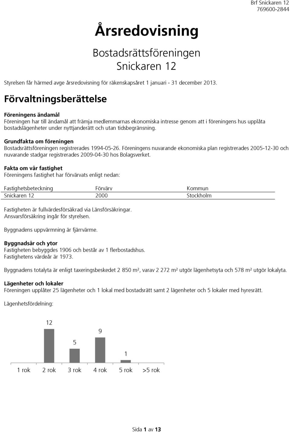 tidsbegränsning. Grundfakta om föreningen Bostadsrättsföreningen registrerades 1994-05-26.