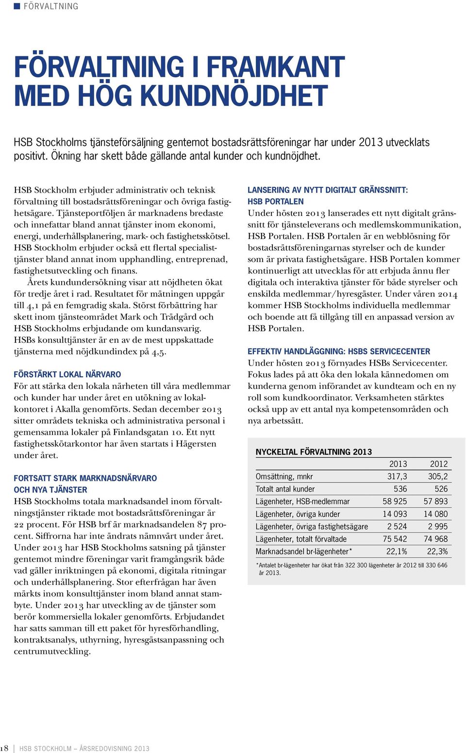 Tjänsteportföljen är marknadens bredaste och innefattar bland annat tjänster inom ekonomi, energi, underhållsplanering, mark- och fastighets skötsel.