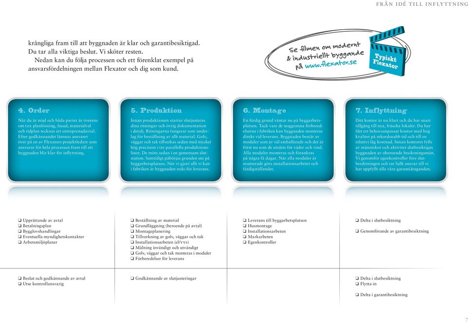 Inflyttning När du är nöjd och båda parter är överens om t ex planlösning, fasad, materialval och tidplan tecknas ett entreprenadavtal.