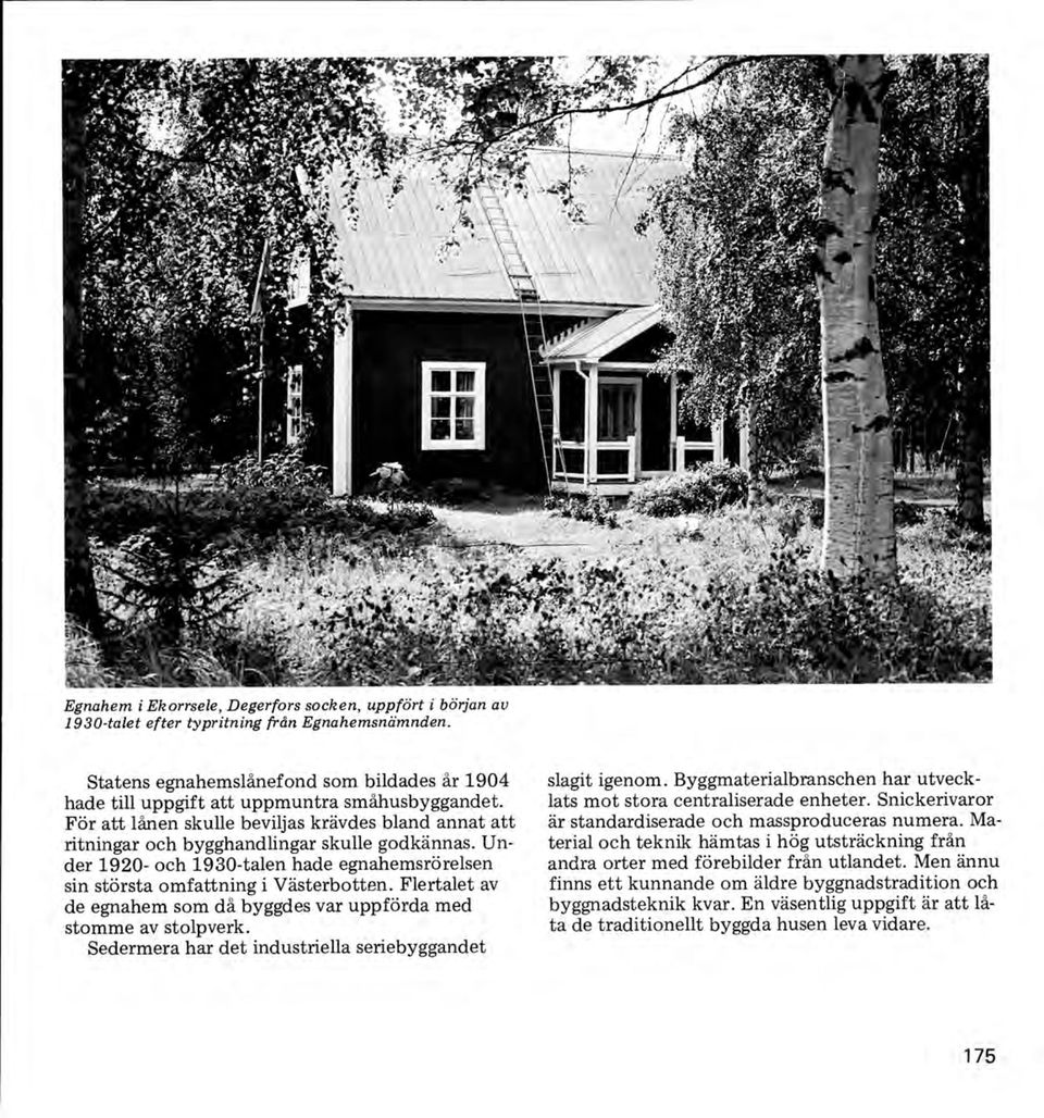 Under 1920- och 1930-talen hade egnahemsrörelsen sin största omfattning i Västerbotten. Flertalet av de egnahem som då byggdes var uppförda med stomme av stolpverk.