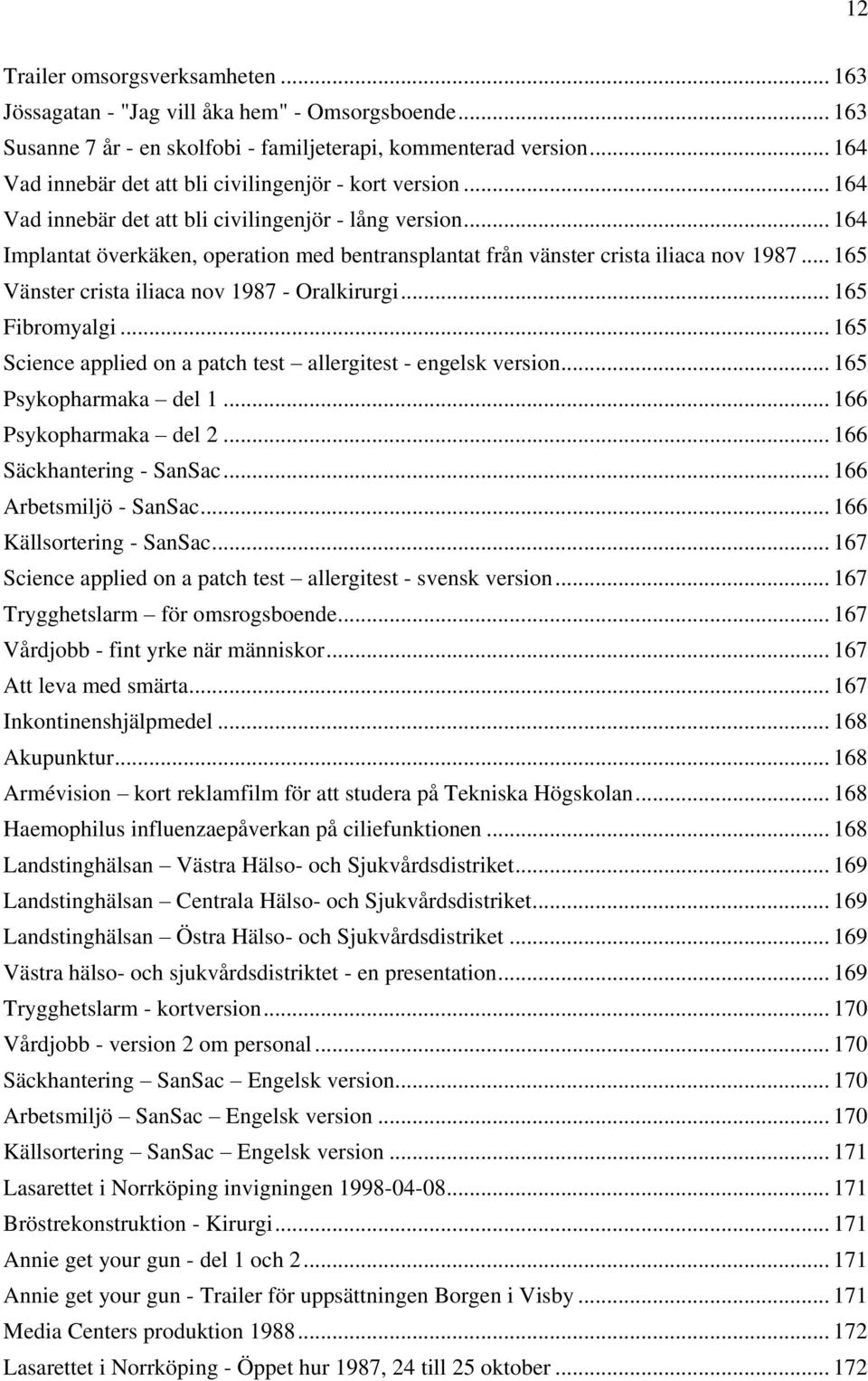 .. 164 Implantat överkäken, operation med bentransplantat från vänster crista iliaca nov 1987... 165 Vänster crista iliaca nov 1987 - Oralkirurgi... 165 Fibromyalgi.