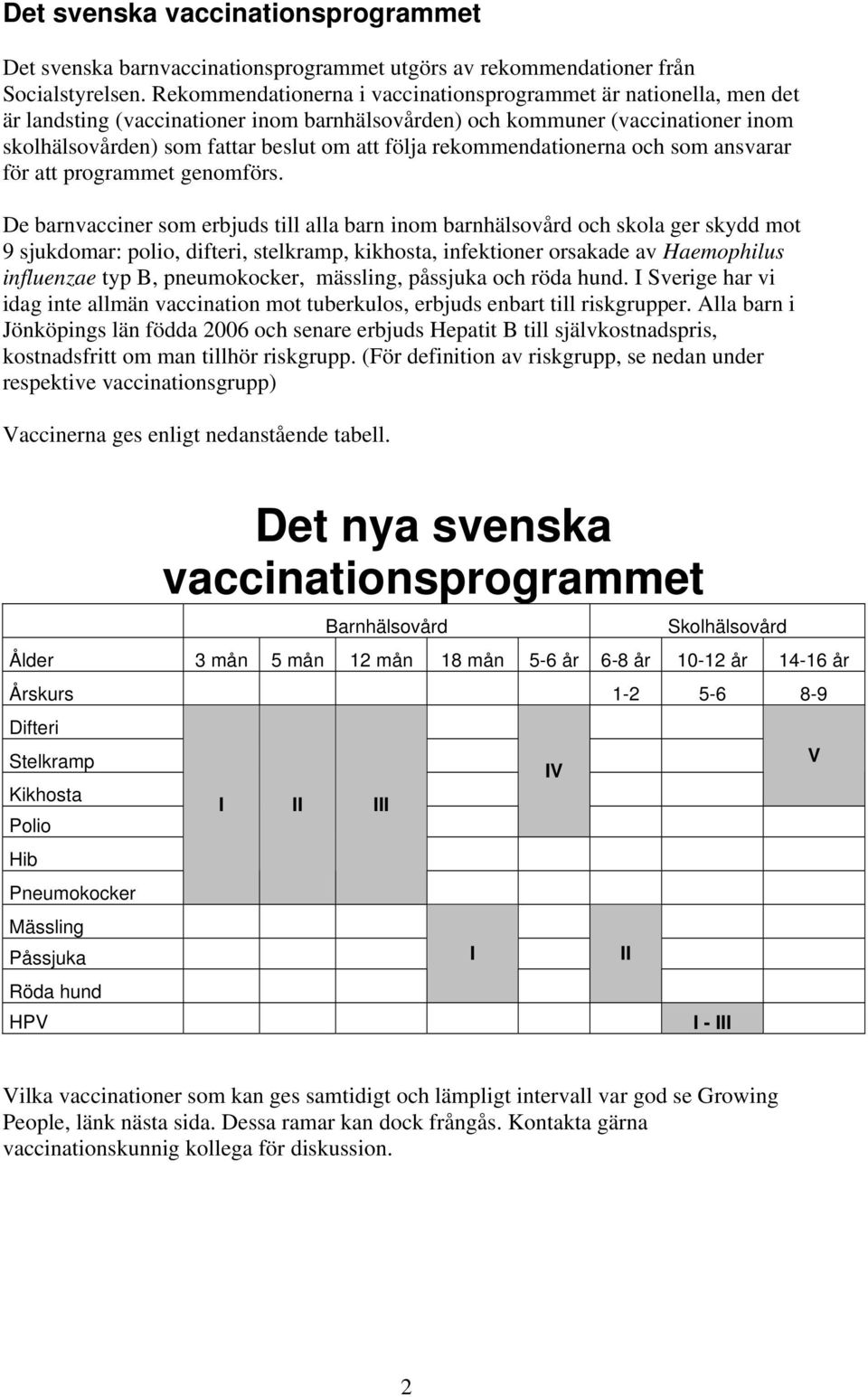 rekommendationerna och som ansvarar för att programmet genomförs.