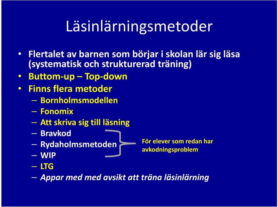 Bornholmsmodellen Fonomix Att skriva sig till läsning Bravkod Rydaholmsmetoden