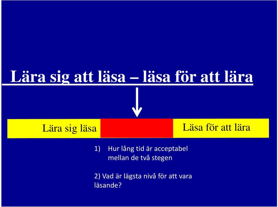 tid är acceptabel mellan de två stegen