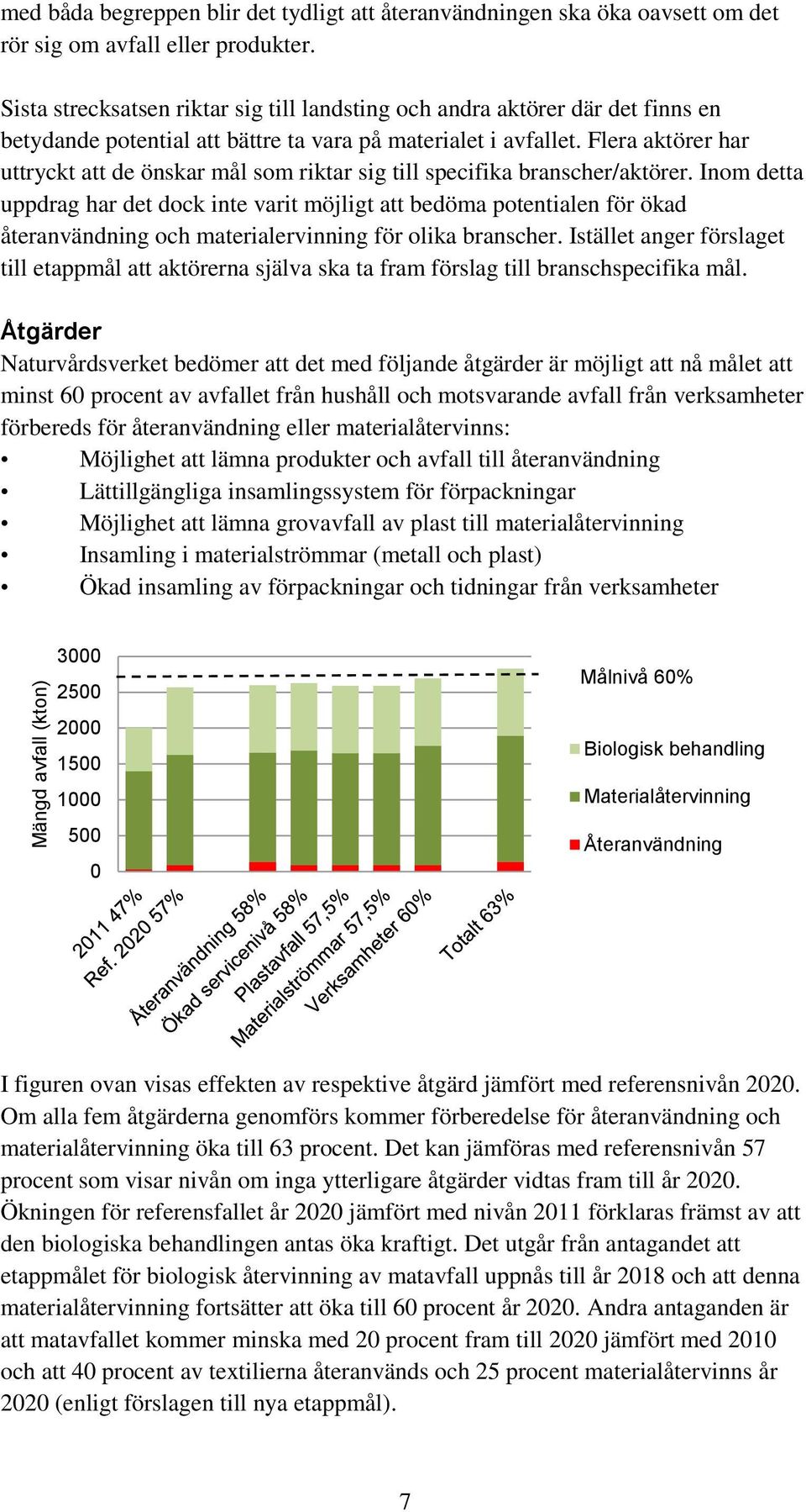 Flera aktörer har uttryckt att de önskar mål som riktar sig till specifika branscher/aktörer.