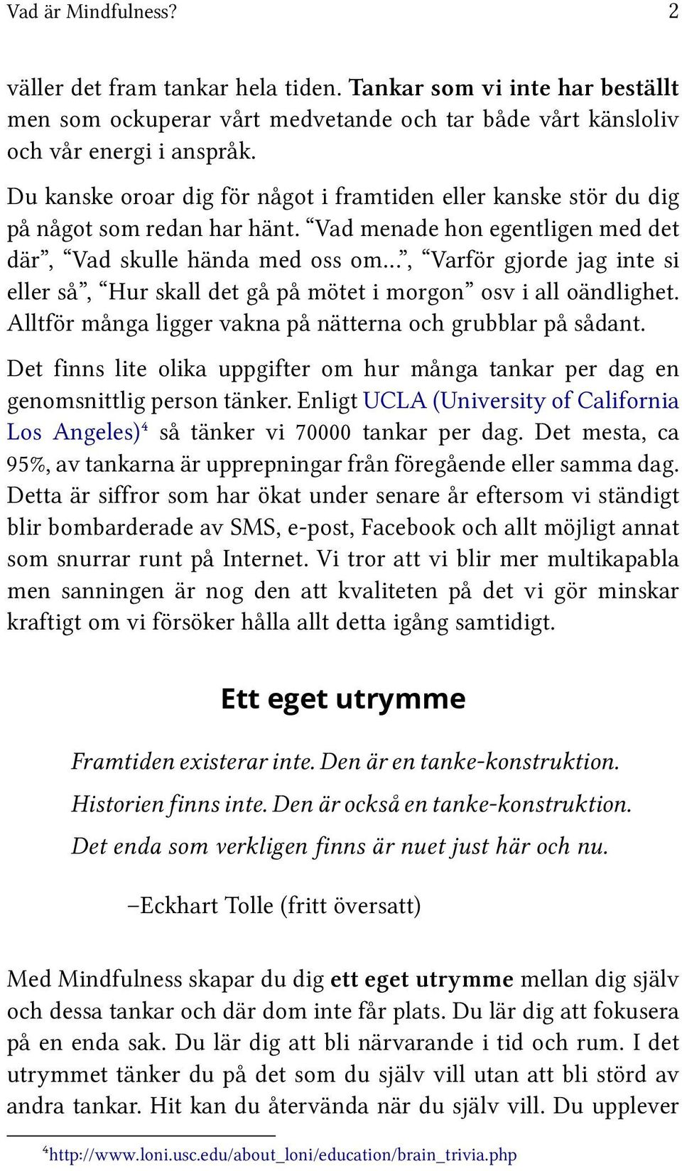 Vad menade hon egentligen med det där, Vad skulle hända med oss om, Varför gjorde jag inte si eller så, Hur skall det gå på mötet i morgon osv i all oändlighet.