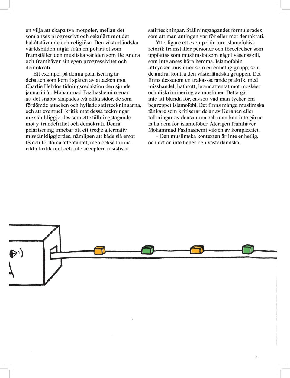 Ett exempel på denna polarisering är debatten som kom i spåren av attacken mot Charlie Hebdos tidningsredaktion den sjunde januari i år.