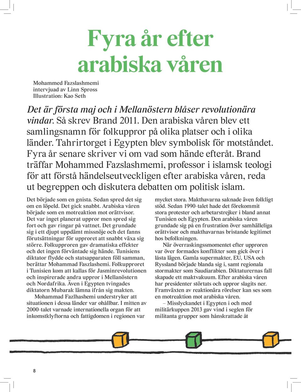 Brand träffar Mohammed Fazslashmemi, professor i islamsk teologi för att förstå händelseutveckligen efter arabiska våren, reda ut begreppen och diskutera debatten om politisk islam.