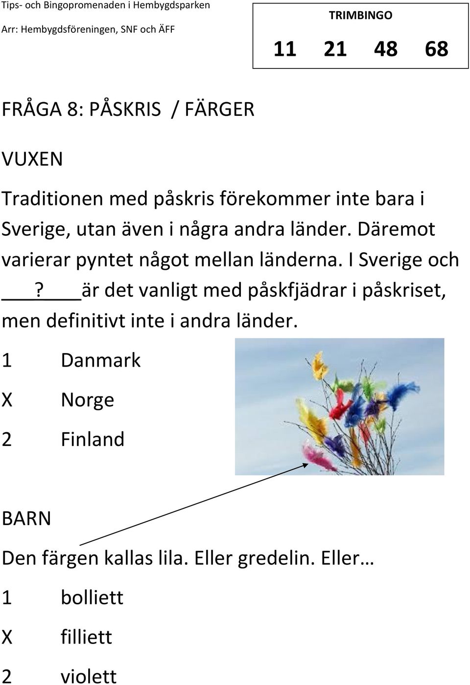 I Sverige och? är det vanligt med påskfjädrar i påskriset, men definitivt inte i andra länder.