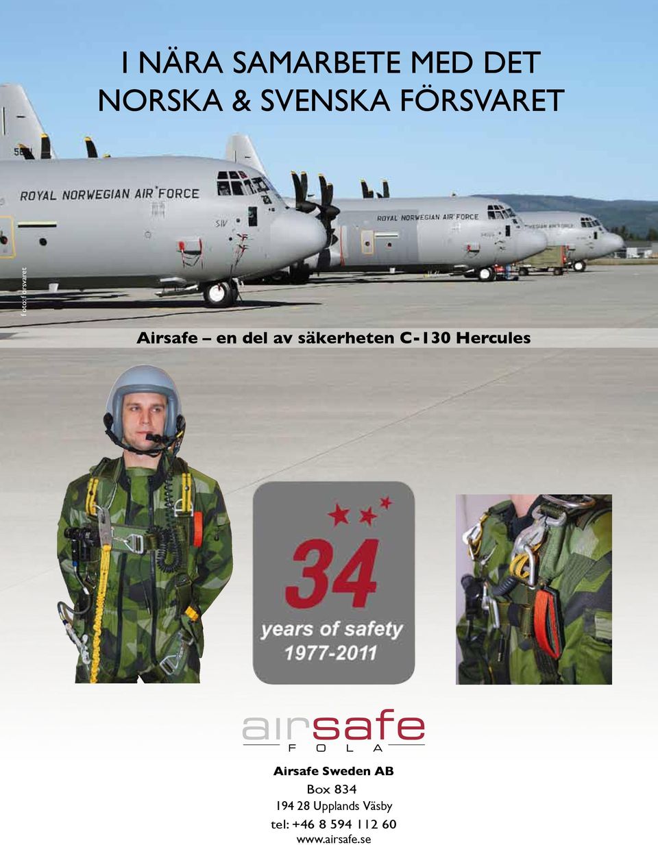 säkerheten C-130 Hercules Airsafe Sweden AB Box