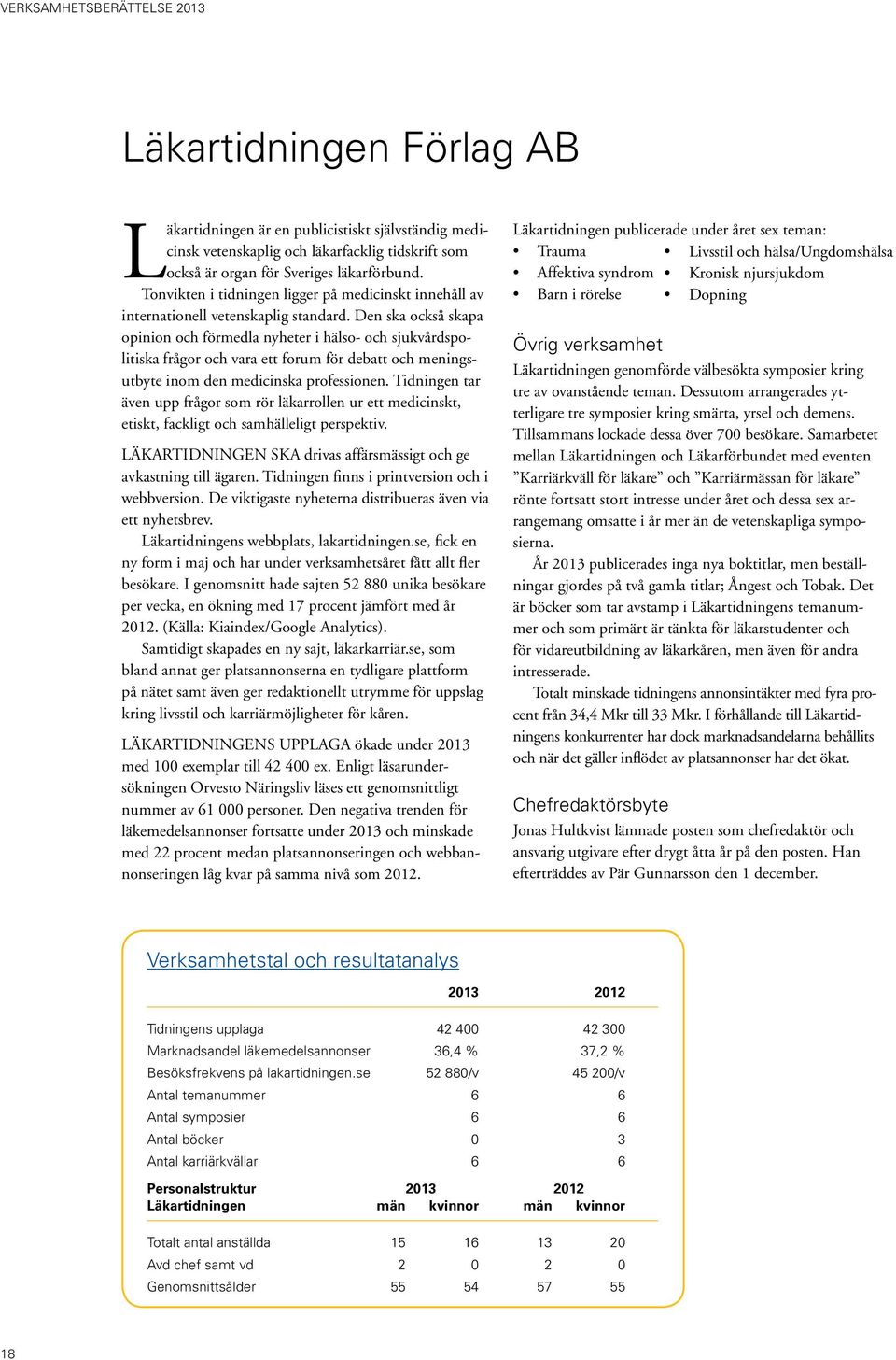 Den ska också skapa opinion och förmedla nyheter i hälso- och sjukvårdspolitiska frågor och vara ett forum för debatt och meningsutbyte inom den medicinska professionen.