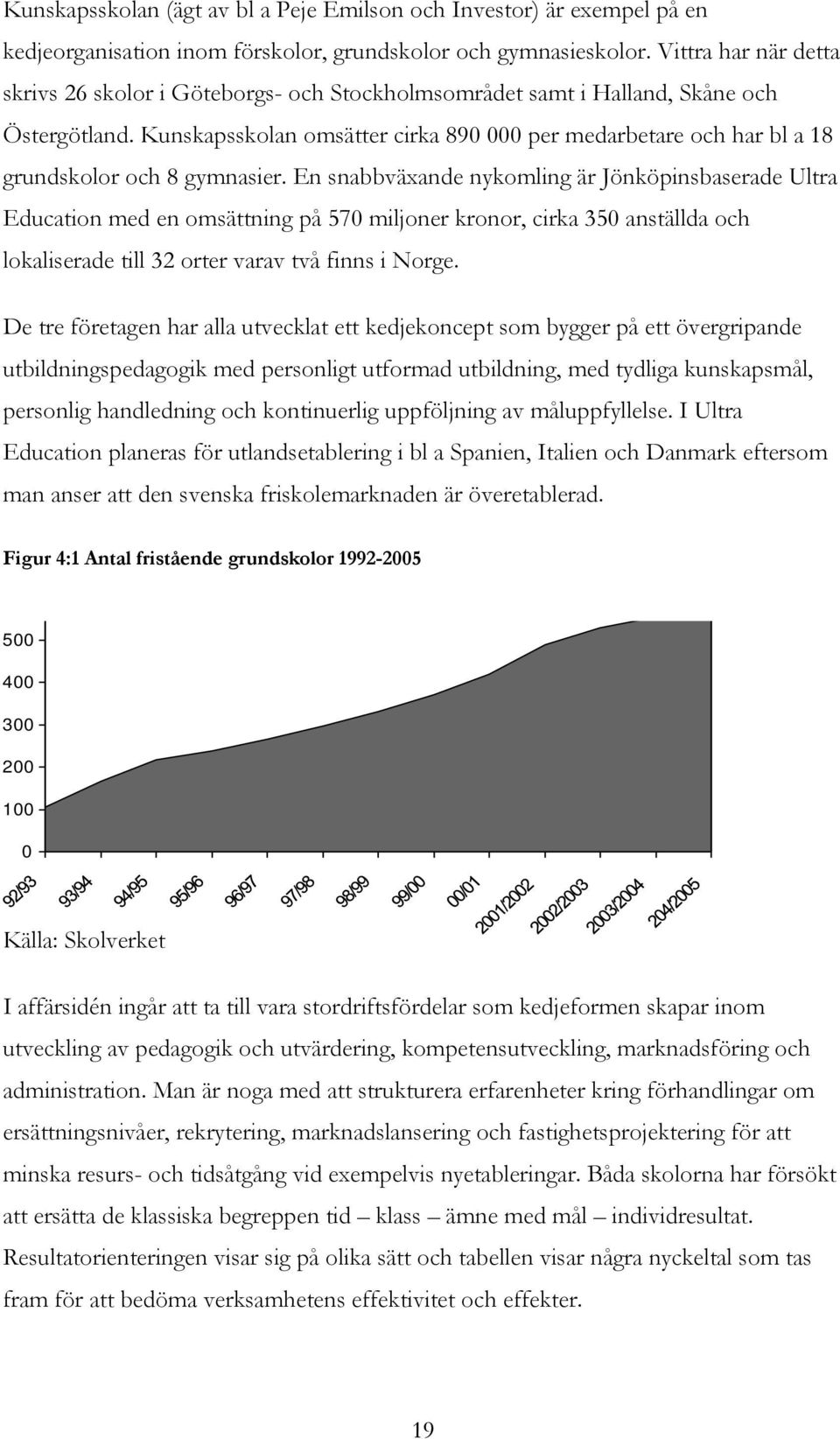 Kunskapsskolan omsätter cirka 890 000 per medarbetare och har bl a 18 grundskolor och 8 gymnasier.