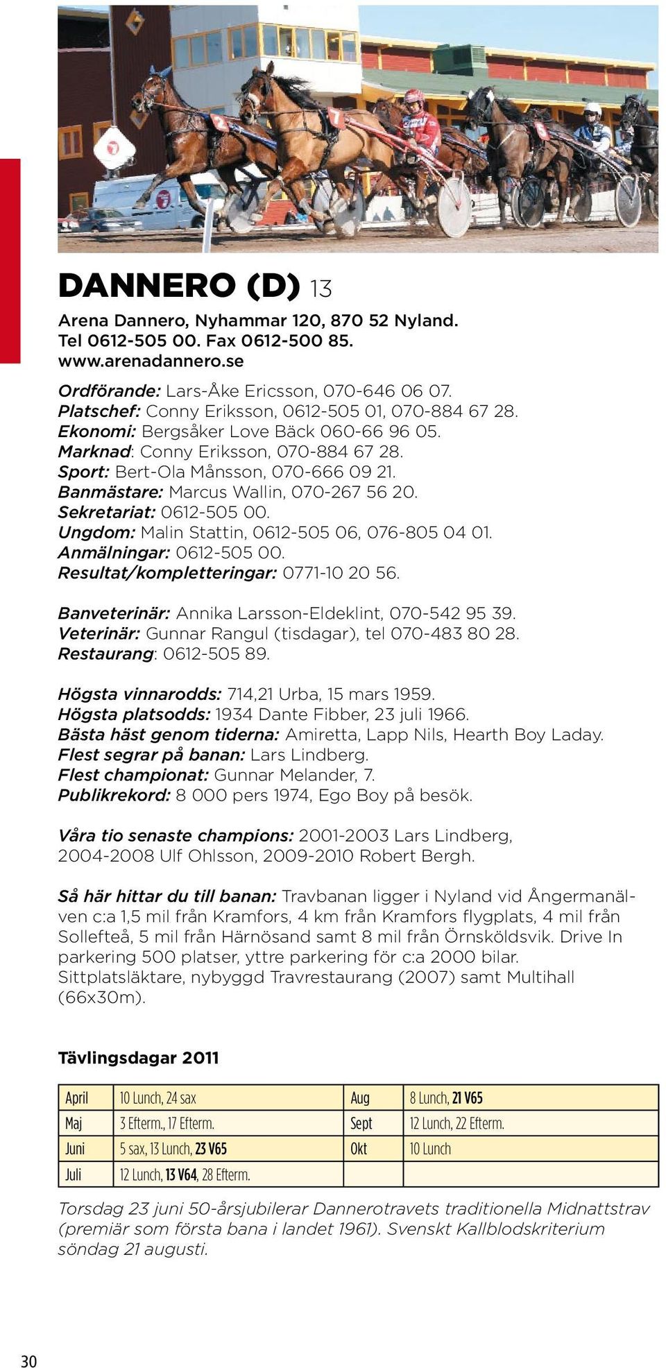 Banmästare: Marcus Wallin, 070-267 56 20. Sekretariat: 0612-505 00. Ungdom: Malin Stattin, 0612-505 06, 076-805 04 01. Anmälningar: 0612-505 00. Resultat/kompletteringar: 0771-10 20 56.