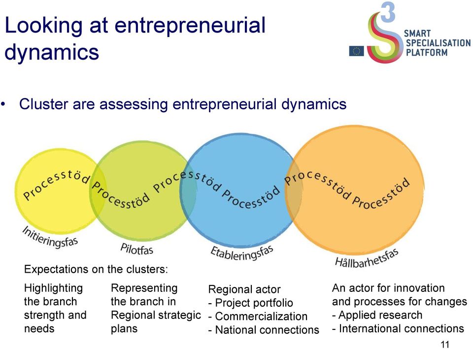 strategic plans Regional actor - Project portfolio - Commercialization - National connections An