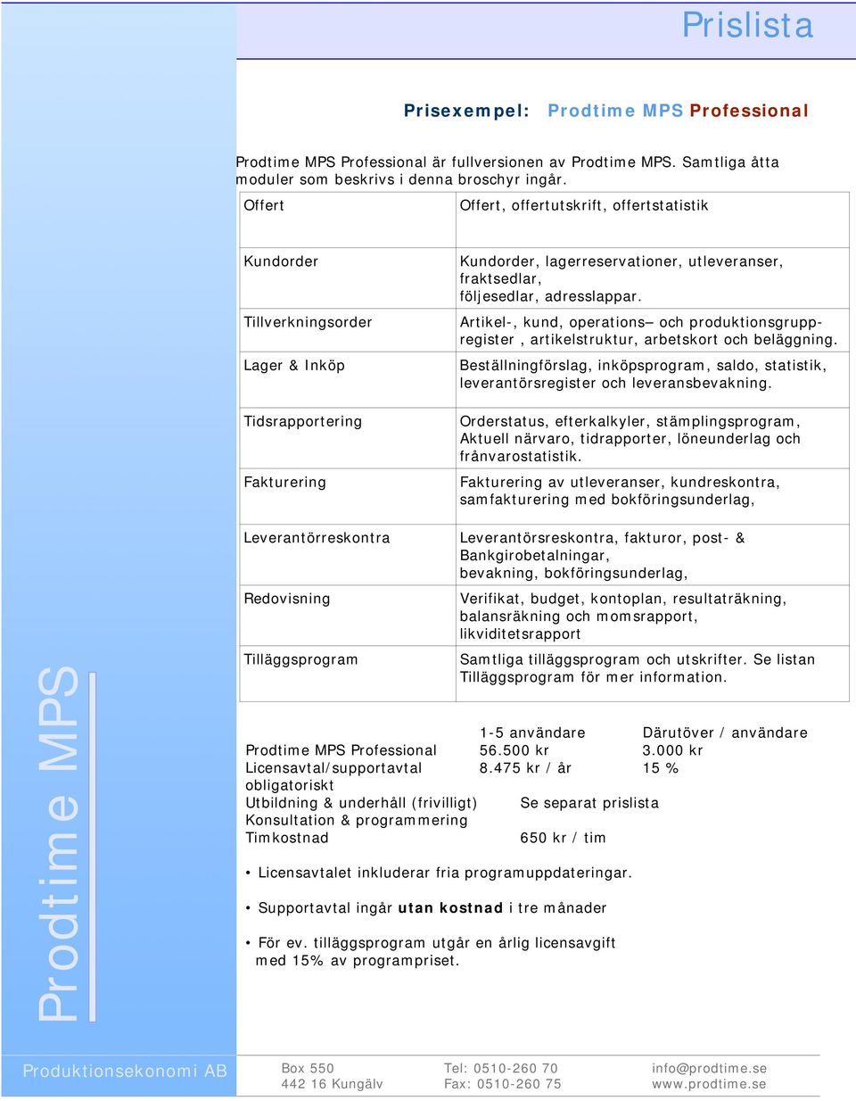 adresslappar. Artikel-, kund, operations och produktionsgruppregister, artikelstruktur, arbetskort och beläggning.