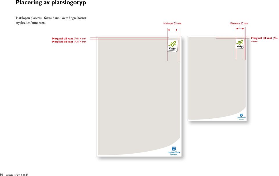 Minimum 25 mm Minimum 20 mm Marginal till kant (A4): 4 mm