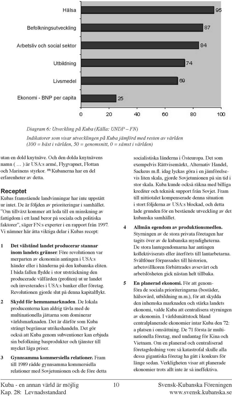 Kubanerna har en del erfarenheter av detta Receptet Kubas framstående landvinningar har inte uppstått ur intet De är följden av prioriteringar i samhället Om tillväxt kommer att leda till en