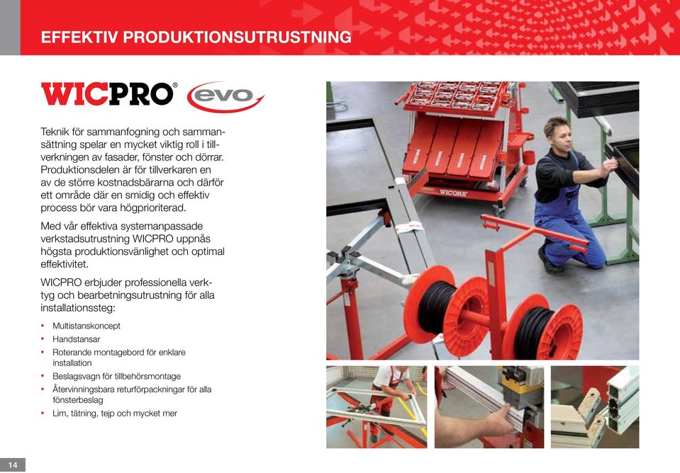 Med vår effektiva systemanpassade verkstadsutrustning WICPRO uppnås högsta produktionsvänlighet och optimal effektivitet.