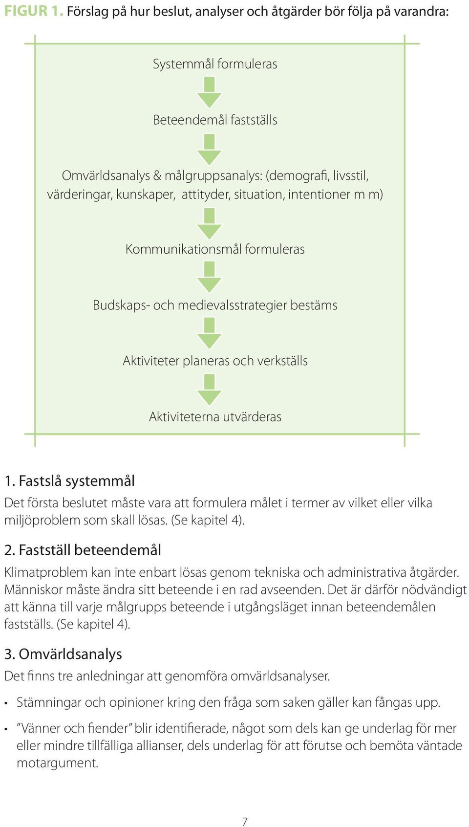 attityder, situation, intentioner m m) Kommunikationsmål formuleras Budskaps- och medievalsstrategier bestäms Aktiviteter planeras och verkställs Aktiviteterna utvärderas 1.