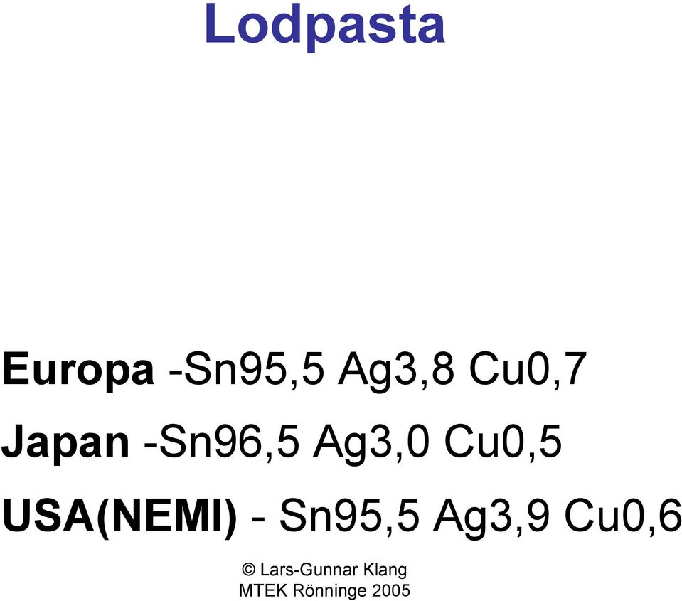 Japan -Sn96,5 Ag3,0