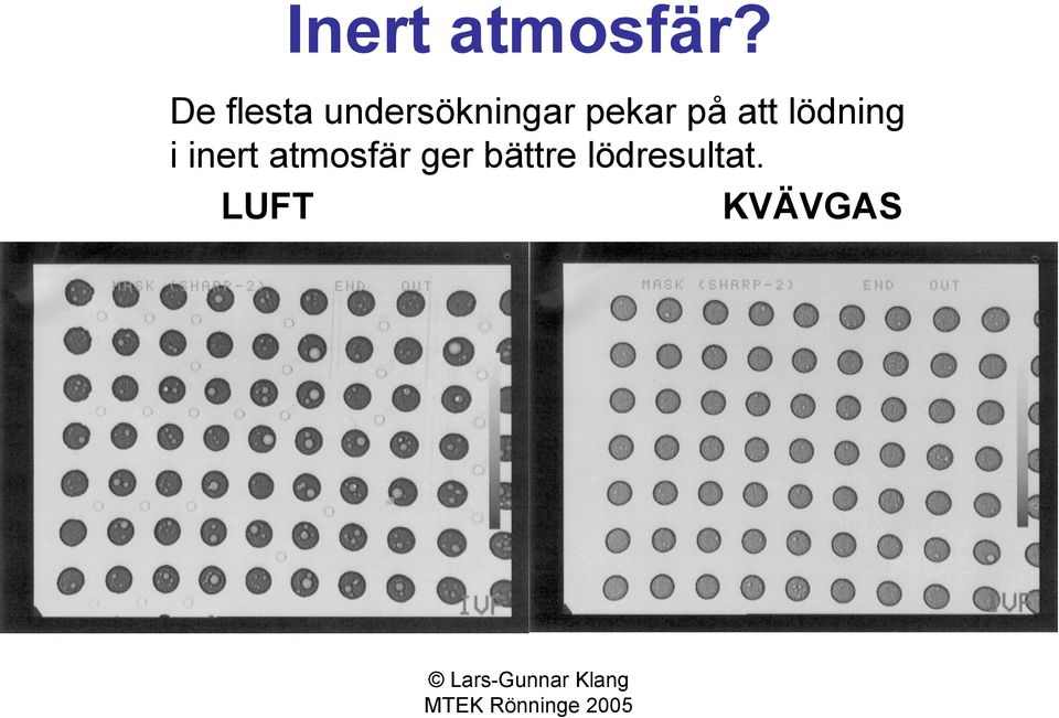 pekar på att lödning i inert