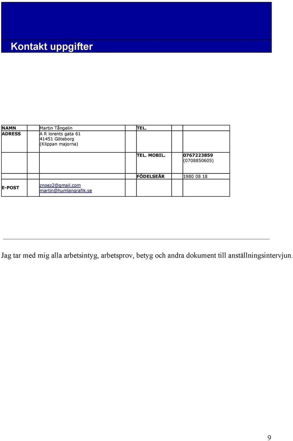 0767223859 (0708850605) FÖDELSEÅR 1980 08 18 E-POST znoez2@gmail.