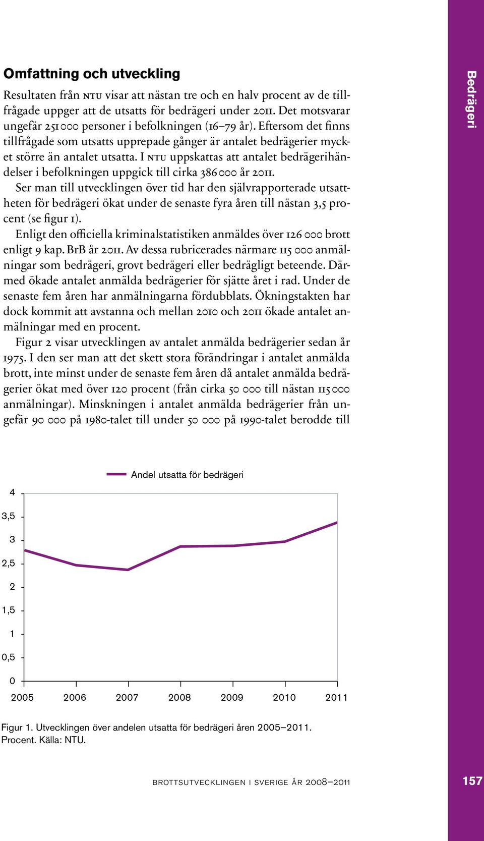 I ntu uppskattas att antalet bedrägerihändelser i befolkningen uppgick till cirka 386 000 år 2011.