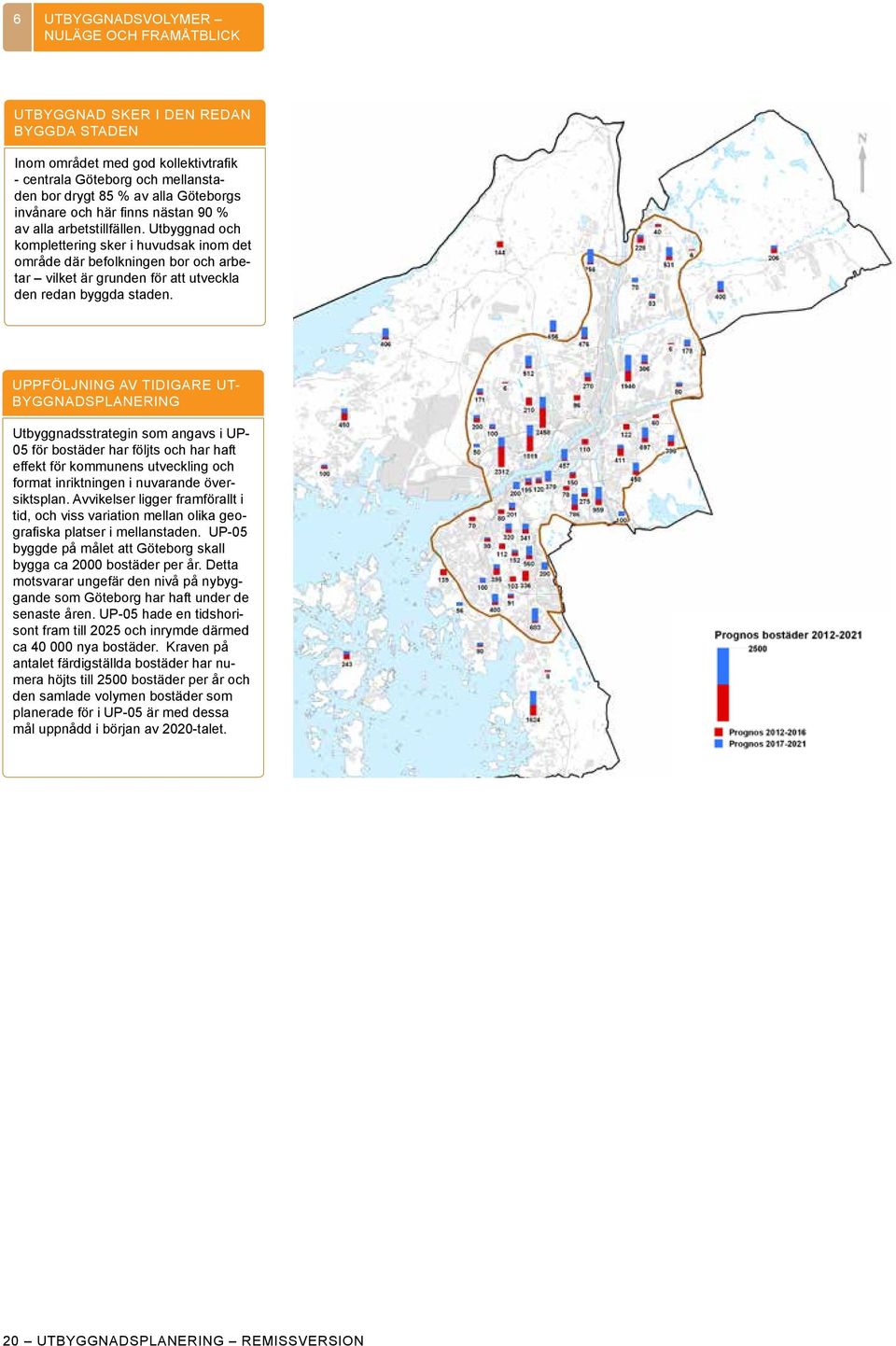 Utbyggnad och komplettering sker i huvudsak inom det område där befolkningen bor och arbetar vilket är grunden för att utveckla den redan byggda staden.