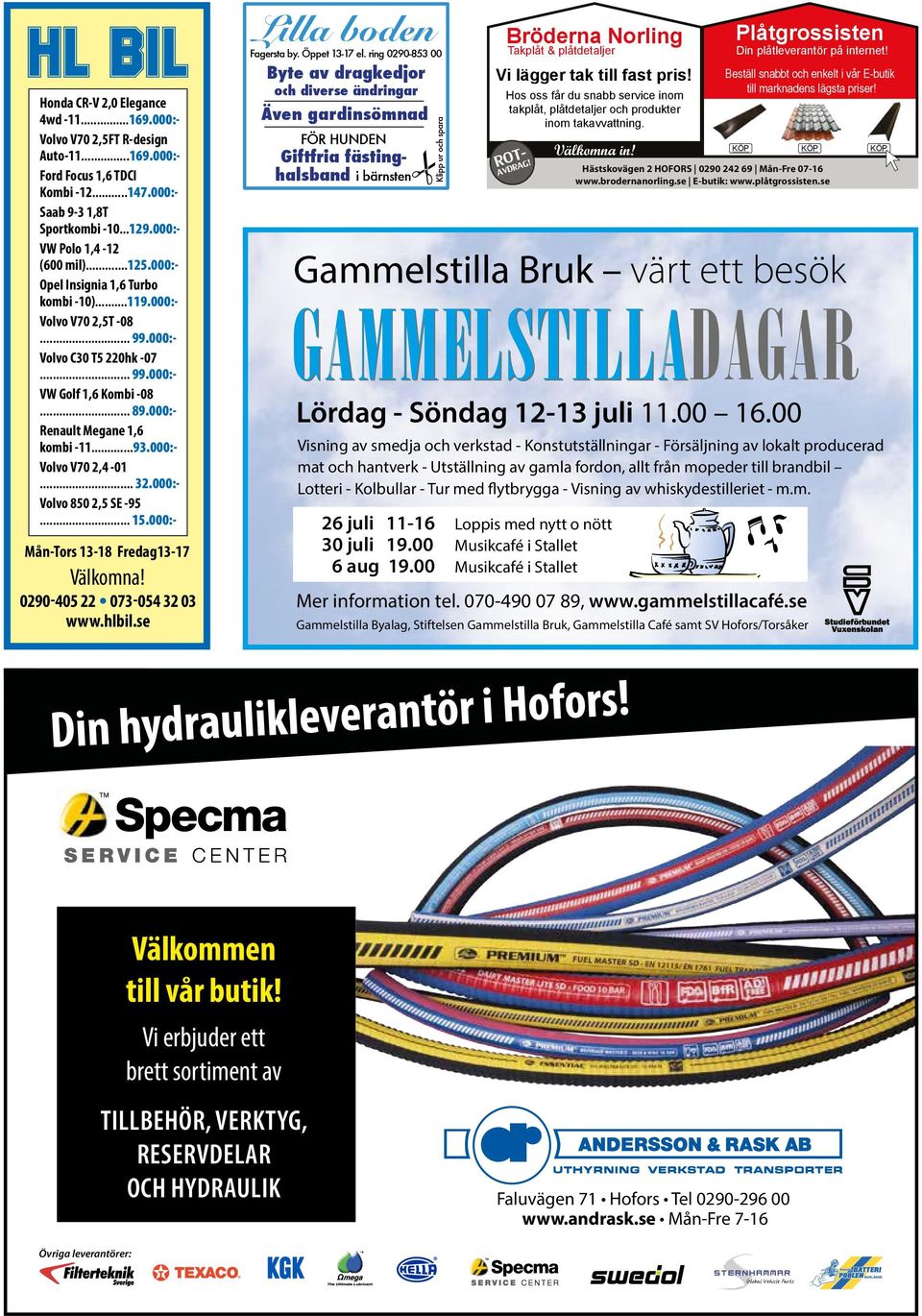 Giftfri fästinghlsbnd i bärnsten Klipp ur och spr och diverse ändringr Hond CR-V 2,0 Elegnce 4wd -11...169.000:Volvo V70 2,5FT R-design Auto-11...169.000:Ford Focus 1,6 TDCI Kombi -12...147.